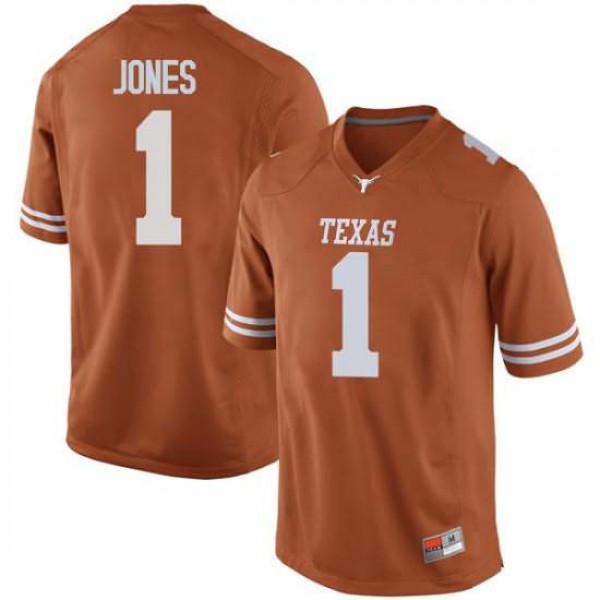 Mens University of Texas #1 Andrew Jones Game Stitch Jersey Orange